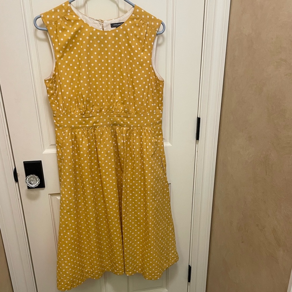 Emily and Fin gold polka dot dress